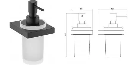 Дозатор для мыла «Timo» Petruma 15239/03 на стену чёрный матовый