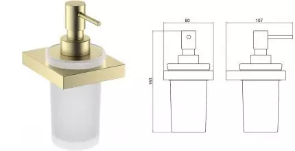 Дозатор для мыла «Timo» Petruma 15239/17 на стену матовое золото