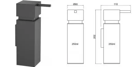 Дозатор для мыла «Timo» Selene 43039/03 на стену чёрный матовый