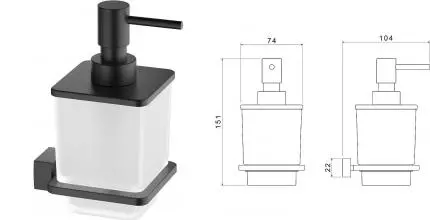 Дозатор для мыла «Timo» Selene 43139/03 на стену чёрный матовый