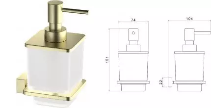 Дозатор для мыла «Timo» Selene 43139/17 на стену матовое золото