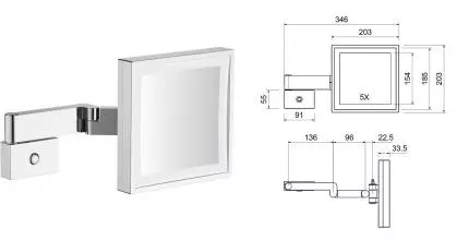 Косметическое зеркало «Timo» Selene 10076/00 на стену хром