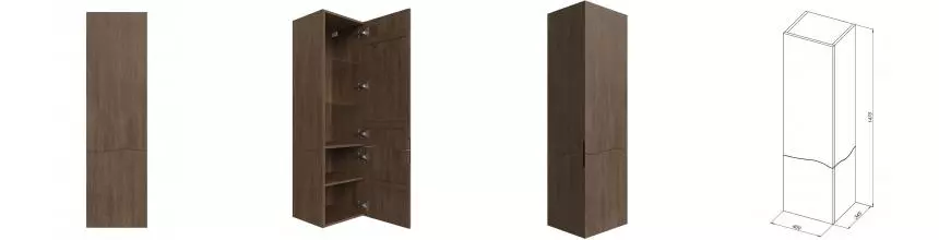 Пенал из массива «Allen Brau» Glority 40 подвесной дуб антик