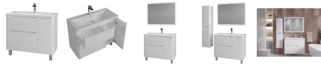 Тумба с раковиной «Grossman» Адель 90 (Adel 90) белый глянец правая Тумба с раковиной «Grossman» Адель 90 (Adel 90) белый глянец правая