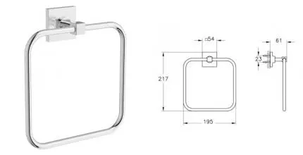 Полотенцедержатель «Vitra» Root Square A44803 на стену хром Полотенцедержатель «Vitra» Root Square A44803 на стену хром