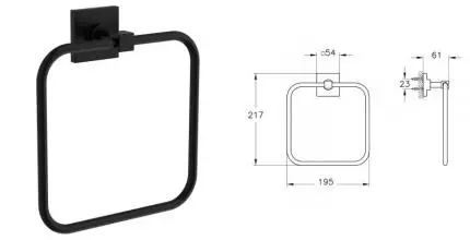 Полотенцедержатель «Vitra» Root Square A4480336 на стену чёрный матовый Полотенцедержатель «Vitra» Root Square A4480336 на стену чёрный матовый
