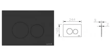 Кнопка смыва «Vitra» Origin 740-2411 пластик чёрная матовая Кнопка смыва «Vitra» Origin 740-2411 пластик чёрная матовая