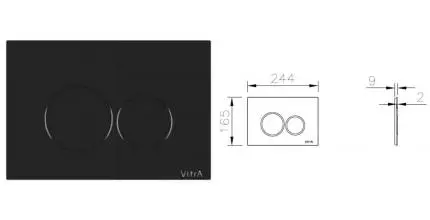 Кнопка смыва «Vitra» Origin 740-2450 пластик чёрная глянцевая Кнопка смыва «Vitra» Origin 740-2450 пластик чёрная глянцевая