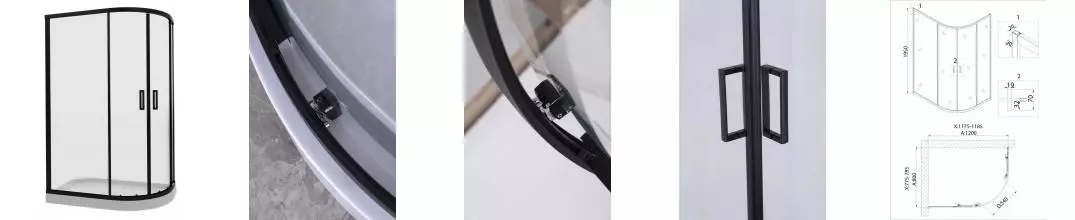 Душевой угол-ограждение «Niagara» NG-6821-08 BLACK 120/80 прозрачный/чёрный без поддона универсальный Душевой угол-ограждение «Niagara» NG-6821-08 BLACK 120/80 прозрачный/чёрный без поддона универсальный