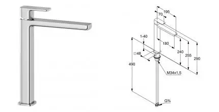 Смеситель для раковины «Kludi» Renon 422980575 хром Смеситель для раковины «Kludi» Renon 422980575 хром