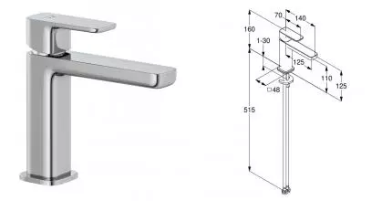 Смеситель для раковины «Kludi» Renon 422820575 хром Смеситель для раковины «Kludi» Renon 422820575 хром