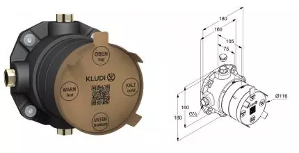 Внутренняя часть смесителя «Kludi» Slim.Boxx 88022 чёрная Внутренняя часть смесителя «Kludi» Slim.Boxx 88022 чёрная