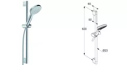 Душевой гарнитур «Kludi» Dive 6961005-00 хром Душевой гарнитур «Kludi» Dive 6961005-00 хром