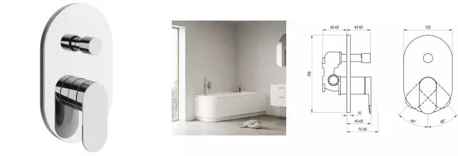 Внешняя часть смесителя «Ravak» Chrome II CR II 065.00CR II.O2 хром Внешняя часть смесителя «Ravak» Chrome II CR II 065.00CR II.O2 хром