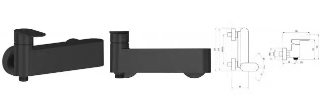 Смеситель для душа «Ravak» Chrome II CR II 032.20BL чёрный