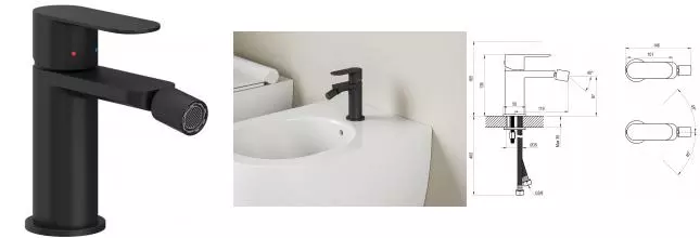 Смеситель для биде «Ravak» Chrome II CR II 056.20BL чёрный Смеситель для биде «Ravak» Chrome II CR II 056.20BL чёрный