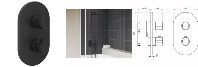 Внешняя часть смесителя «Ravak» Chrome II CR II 067.20BL.O3 чёрная Внешняя часть смесителя «Ravak» Chrome II CR II 067.20BL.O3 чёрная