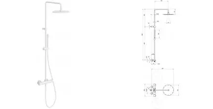 Душевая система «Ravak» Espirit ES 091.10WV с термостатом белый вельвет