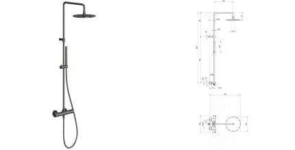 Душевая система «Ravak» Espirit ES 091.20GB с термостатом графит