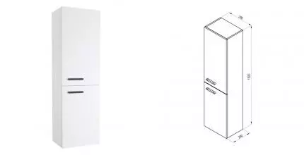 Пенал «Ravak» SD Chrome II 39 R подвесной белый правый