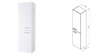 Пенал «Ravak» SD Chrome II 39 L подвесной белый левый