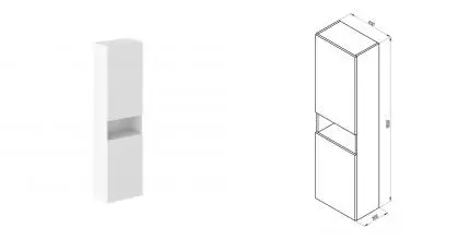 Пенал «Ravak» SB Natural 45 подвесной белый глянец универсальный