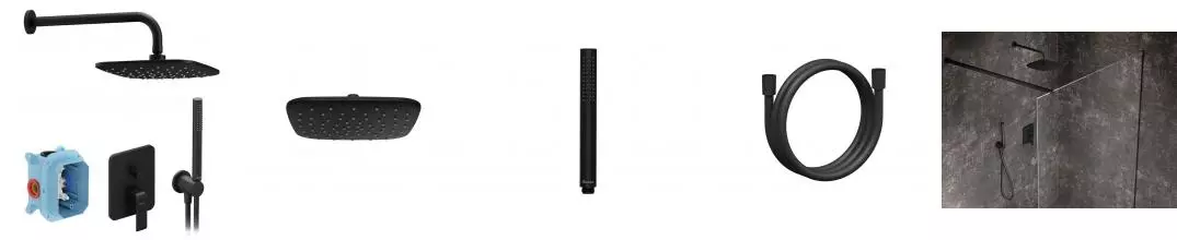 Душевая система «Ravak» Flat FL 090.21BL чёрная