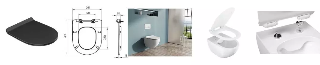 Сиденье для унитаза VITA Slim черное X01862 · Ravak, X01862 Сиденье для унитаза VITA Slim черное X01862 · Ravak, X01862