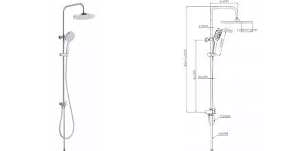 Душевая стойка «ESKO» ST1300 хром Душевая стойка «ESKO» ST1300 хром