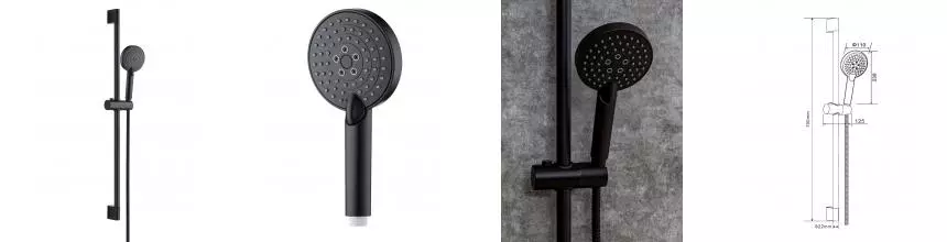 Душевой гарнитур «Orange» O-Shower OS802b чёрный матовый