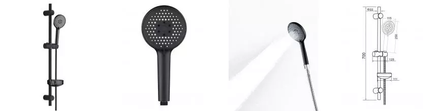 Душевой гарнитур «Orange» O-Shower OS713b чёрный матовый Душевой гарнитур «Orange» O-Shower OS713b чёрный матовый