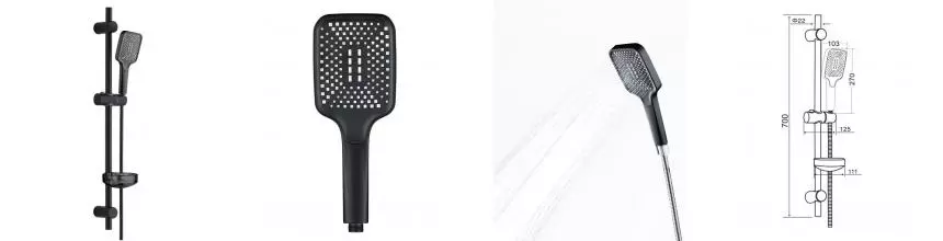 Душевой гарнитур «Orange» O-Shower OS714b чёрный матовый Душевой гарнитур «Orange» O-Shower OS714b чёрный матовый
