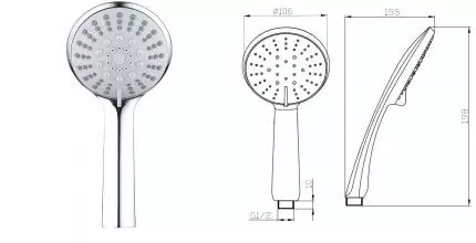 Ручная лейка «ESKO» SCU855 хром Ручная лейка «ESKO» SCU855 хром