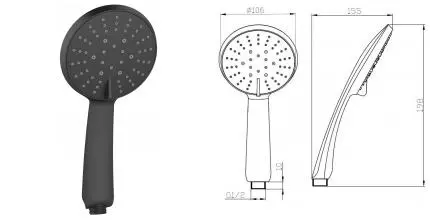 Ручная лейка «ESKO» SCU855 чёрная Ручная лейка «ESKO» SCU855 чёрная