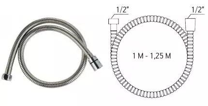 Душевой шланг «ESKO» SSH1 100-125 см. хром Душевой шланг «ESKO» SSH1 100-125 см. хром