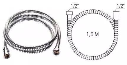 Душевой шланг «ESKO» RSH16 160 см хром Душевой шланг «ESKO» RSH16 160 см хром