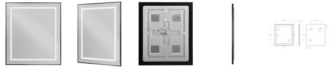 Зеркало «Belbagno» SPC-KRAFT-700-800-SENS-NERO с сенсорным выключателем с подсветкой чёрное Зеркало «Belbagno» SPC-KRAFT-700-800-SENS-NERO с сенсорным выключателем с подсветкой чёрное
