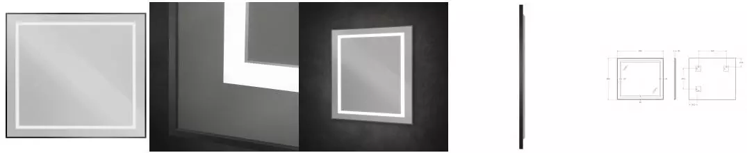 Зеркало «Belbagno» SPC-KRAFT-900-800-SENS-NERO с сенсорным выключателем с подсветкой чёрное Зеркало «Belbagno» SPC-KRAFT-900-800-SENS-NERO с сенсорным выключателем с подсветкой чёрное