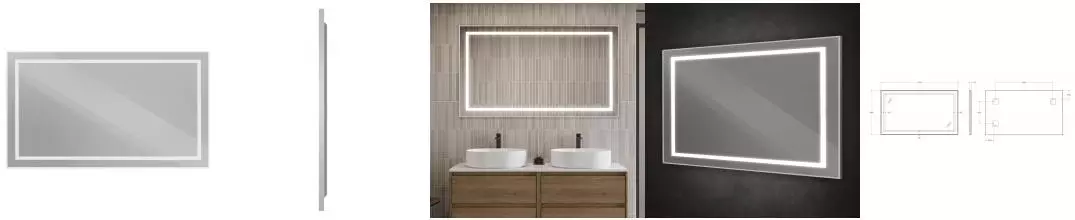 Зеркало «Belbagno» SPC-KRAFT-1400-800-SENS-AL с сенсорным выключателем с подсветкой Зеркало «Belbagno» SPC-KRAFT-1400-800-SENS-AL с сенсорным выключателем с подсветкой