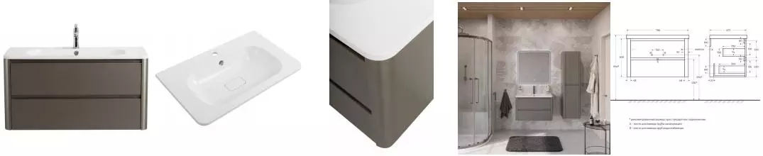 Тумба с раковиной «Cezares» Relax 80 (CZR-800/480-LV-MR-NV) подвесная Сатин Тумба с раковиной «Cezares» Relax 80 (CZR-800/480-LV-MR-NV) подвесная Сатин