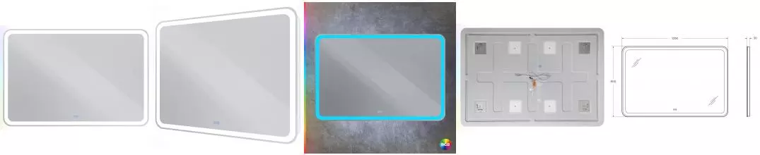 Зеркало «Cezares» Multicolore 120/80 со встроенной разноцветной подсветкой RGB и сенсорным выключателем с подсветкой Зеркало «Cezares» Multicolore 120/80 со встроенной разноцветной подсветкой RGB и сенсорным выключателем с подсветкой