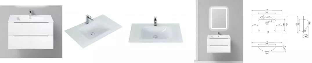 Тумба с раковиной «Belbagno» Etna 80 (81/46-BL) подвесная Bianco Lucido