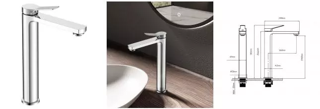 Смеситель для раковины «Vincea» Arco VBF-4AR02CH хром