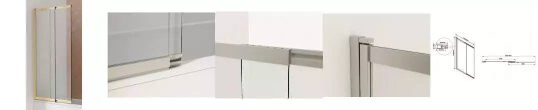 Шторка на ванну стеклянная «Vincea» VSB-1E100CLG 100/145 прозрачная/брашированное золото универсальная