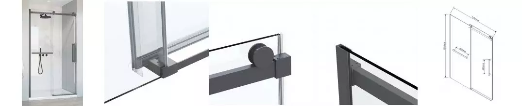 Душевая дверь «Vincea» Como Soft VDS-1CS110CLGM 110/195 прозрачная/вороненая сталь