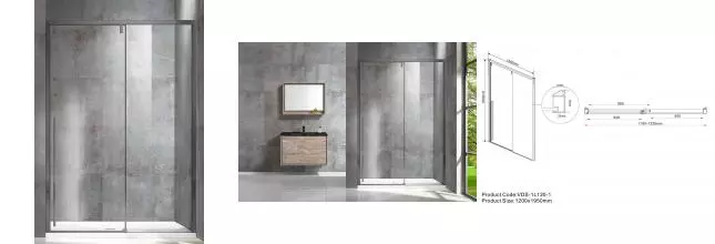 Душевая дверь «Vincea» Lugano VDS-1L120CLGM-1 120/195 прозрачная/вороненая сталь Душевая дверь «Vincea» Lugano VDS-1L120CLGM-1 120/195 прозрачная/вороненая сталь