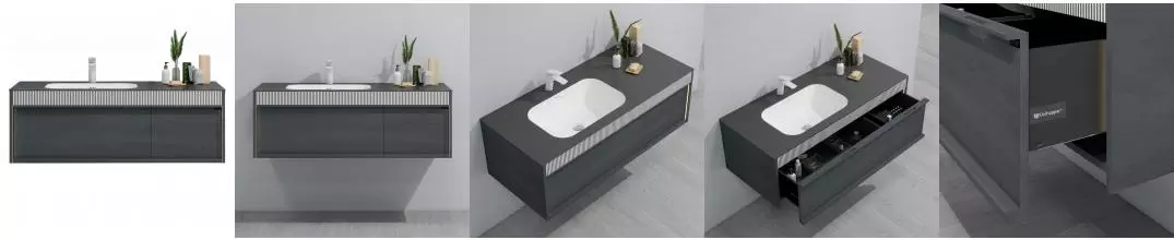 Мебель B&W U950.1200 основной шкаф,P16,Unihopper,Corian раковина-столешница/LED light (1200x520x405) 9501200 · Black & White, 9501200 Мебель B&W U950.1200 основной шкаф,P16,Unihopper,Corian раковина-столешница/LED light (1200x520x405) 9501200 · Black & White, 9501200