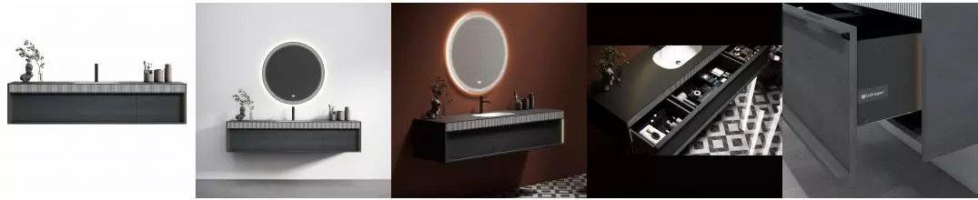 Мебель B&W U950.1600 основной шкаф,P16,Unihopper,Corian раковина-столешница/LED light (1600x520x405) 9501600 · Black & White, 9501600 Мебель B&W U950.1600 основной шкаф,P16,Unihopper,Corian раковина-столешница/LED light (1600x520x405) 9501600 · Black & White, 9501600