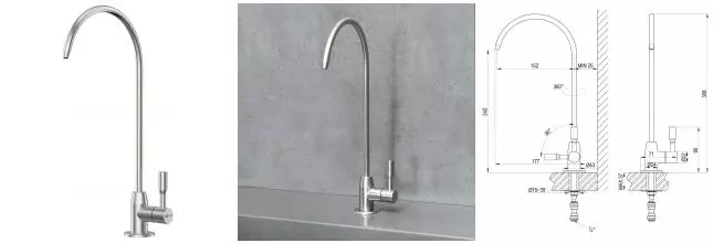Кран для питьевой воды «Lemark» Expert LM5040S сталь Кран для питьевой воды «Lemark» Expert LM5040S сталь
