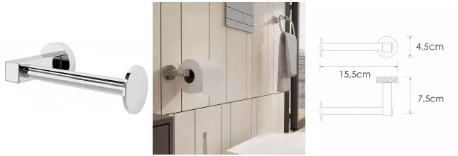 Держатель для туалетной бумаги «WasserKRAFT» Mosel K-46696 на стену хром